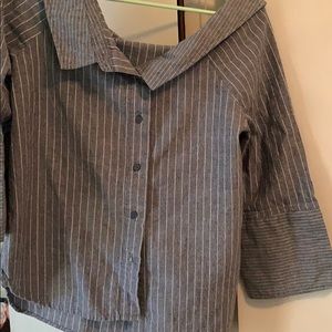 Off the shoulder button down blouse